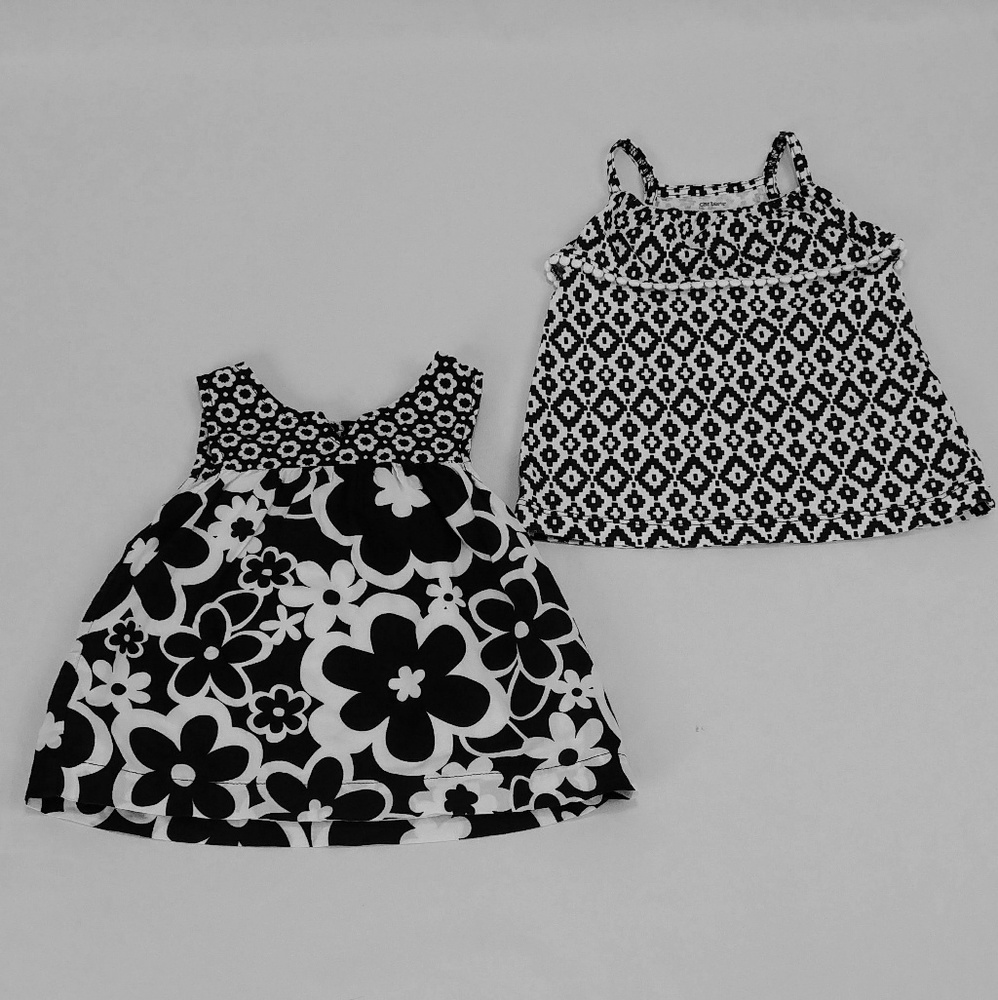 Carter's 2pc Black & White Sleeveless Dresses 9m